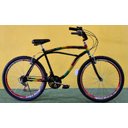 Ver imagem 1 de BICICLETA PRAIANA C&G PINTURA RASTA 18 VELOCIDADES PRETA