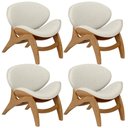 Ver imagem 1 de Kit 4 Poltronas Decorativa Orgânica Sala Living Kadosh L02 Linho Champagne - Lyam Decor