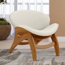 Ver imagem 2 de Kit 4 Poltronas Decorativa Orgânica Sala Living Kadosh L02 Linho Champagne - Lyam Decor