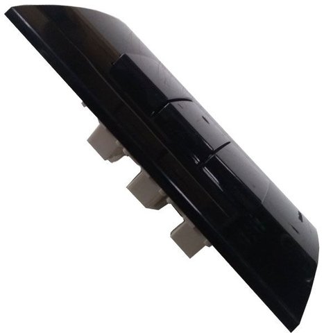Conjunto 4x2 Linha Ebony Sleek Alto Brilho Margirius 4x2" 2 Interruptores Simples + 1 Interruptor Pa