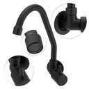 Ver imagem 2 de Torneira Cozinha Parede Preto Metal Bica Movel Black 1/4 V.
