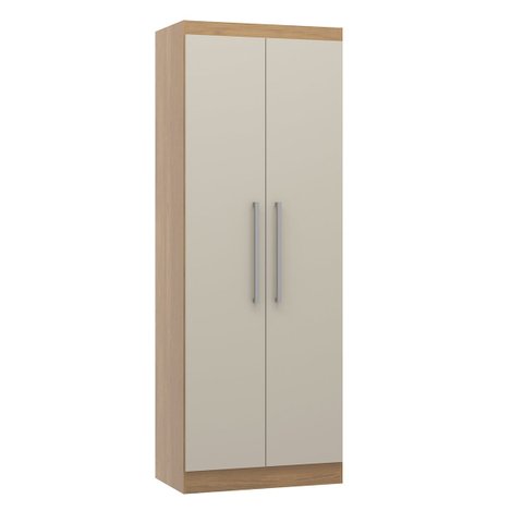 Armário 2 Portas Guarda Roupa Modulado Selene 80x218 Cm Mdp Carvalho 6005 Menu