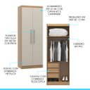 Ver imagem 2 de Armário 2 Portas Guarda Roupa Modulado Selene 80x218 Cm Mdp Carvalho 6005 Menu