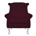 Ver imagem 1 de Poltrona Decorativa Berlim Corino Vinho - Dominic Decor