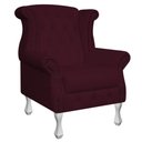 Ver imagem 2 de Poltrona Decorativa Berlim Corino Vinho - Dominic Decor