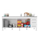 Ver imagem 3 de Balcão Flex 194 cm Amêndoa e Off White Mgm Móveis