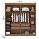 Ver imagem 3 de Guarda Roupa Casal Sienna com Espelho e Gaveteiro Suiça com Chave Cumaru 25 Fendi - Horizonte