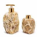 Ver imagem 1 de Kit Dispenser Sabonete Difusor Pedra Natural Calcita Laranja
