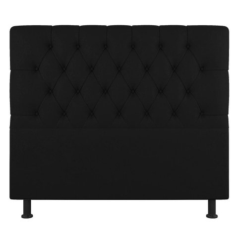 Cabeceira Cama Box Solteiro Nice 90cm Linho Preto - Abmaza