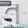 Torneira Bancada Cromado Fosco para Banheiro Lavabo Lavatorio Água Fria 1/4 Volta Médio em Aço Inox  - 2