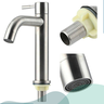 Torneira Bancada Cromado Fosco para Banheiro Lavabo Lavatorio Água Fria 1/4 Volta Médio em Aço Inox  - 5