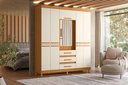Ver imagem 3 de Guarda Roupa com Espelho New Fusion Casal 6 Portas e 3 Gavetas - Cinamomo Off White - Albatroz