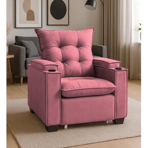 Poltrona Papai Reclinável Pulse Porta Copos Carregador Usb Rosa