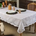 Ver imagem 1 de Toalha de Mesa Renda Costela de Adão Quadrada 140cm x 140cm - Botânica Branco Paulo Cezar Enxovais