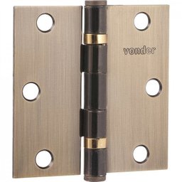 Dobradiça 3" com anel rolamento latonada com 3 peças Vonder - 1