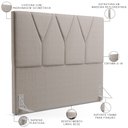 Ver imagem 3 de Cabeceira Cama Box Casal Queen 160cm Aura Linho W01 Bege - Mpozenato