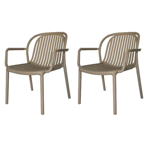 Kit 2 Poltronas com Braço Área Externa Gávea Rivatti Monobloco Polipropileno Fendi Proteção Uv