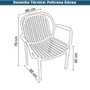 Ver imagem 3 de Kit 2 Poltronas com Braço Área Externa Gávea Rivatti Monobloco Polipropileno Fendi Proteção Uv