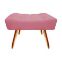 Ver imagem 5 de Kit Namoradeira + 1 Poltrona Decorativa Isis + 1 Puff Retangular Suede Rosa Pés Madeira Ms Decor