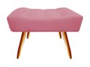Ver imagem 5 de Kit Namoradeira + 1 Poltrona Decorativa Isis + 1 Puff Retangular Suede Rosa Pés Madeira Ms Decor