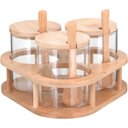 Ver imagem 1 de TABLE PORTA CONDIMENTO 11x20x20cm BOROSILICATO TRANSP 3PÇ COM SUPORTE