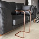 Ver imagem 7 de Mesa Lateral Tampo Multiuso P/ Sofá Base Bronze Preto