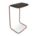 Ver imagem 1 de Mesa Lateral Tampo Multiuso P/ Sofá Base Bronze Preto