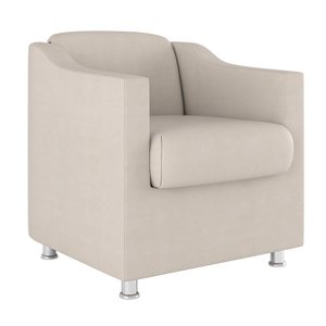 Poltrona Decorativa Tilla Reforçada Sala, Consultório – Balaqui Decor Cor:bege