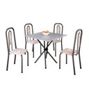 Ver imagem 2 de Conjunto Sala de Jantar com 4 Cadeiras Lívia Prata/Bege