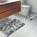Ver imagem 1 de Jogo Tapetes para Banheiro 2 Peças Triâgulos Cinza