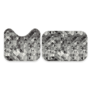 Ver imagem 2 de Jogo Tapetes para Banheiro 2 Peças Triâgulos Cinza