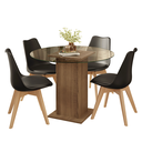 Ver imagem 3 de Conjunto Sala de Jantar Brusque Mesa Tampo de Vidro 4 Cadeiras Rustic/Preto Madesa