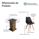 Ver imagem 5 de Conjunto Sala de Jantar Brusque Mesa Tampo de Vidro 4 Cadeiras Rustic/Preto Madesa