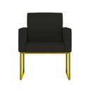 Ver imagem 5 de Kit Sofá 2 Lugares + 2 Poltronas Recepção Sala Base Dourada Cor:preto Preto