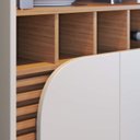 Ver mais imagens de Conj Cristaleira C/aparador Buffet Jurerê 70x136cm C/detalhe Curvo na Porta e Ripados Colibri