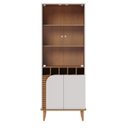 Ver imagem 5 de Conj Cristaleira C/aparador Buffet Jurerê 70x136cm C/detalhe Curvo na Porta e Ripados Colibri