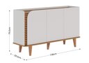 Ver imagem 2 de Conj Cristaleira C/aparador Buffet Jurerê 70x136cm C/detalhe Curvo na Porta e Ripados Colibri