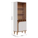 Ver imagem 3 de Conj Cristaleira C/aparador Buffet Jurerê 70x136cm C/detalhe Curvo na Porta e Ripados Colibri