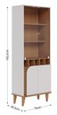 Ver imagem 3 de Conj Cristaleira C/aparador Buffet Jurerê 70x136cm C/detalhe Curvo na Porta e Ripados Colibri