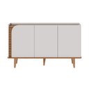 Ver imagem 4 de Conj Cristaleira C/aparador Buffet Jurerê 70x136cm C/detalhe Curvo na Porta e Ripados Colibri