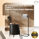 Ver mais imagens de Kit Acessórios para Banheiro Lixeira e Suporte Porta Papel Higiênico de Chão - Édecasamóveis