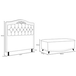 Cabeceira Cama Box Casal King 195cm Com Calçadeira Baú Imperial J02 Suede Bege - Mpozenato - 5