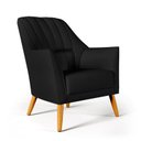 Ver imagem 2 de Kit 2 Poltronas Orion Bordada com Puff Solar Courino Preto Aradecor