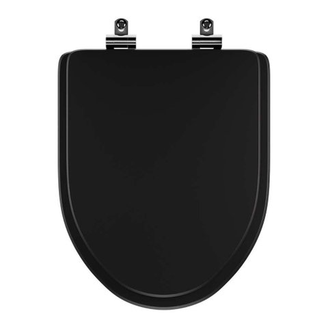 Assento Sanitário Poliester Soft Close Gunna Preto para Vaso Eternit