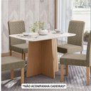 Ver imagem 2 de Mesa de Jantar Isa Retangular 120x90cm com Vidro – 100% Mdf, Tampo 18mm, Base com Detalhe Frizado