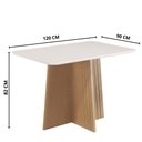 Ver imagem 4 de Mesa de Jantar Isa Retangular 120x90cm com Vidro – 100% Mdf, Tampo 18mm, Base com Detalhe Frizado