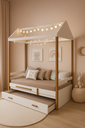 Ver imagem 2 de Cama Sara com Auxiliar e Luzes em Led - Pés em Madeira