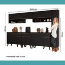 Ver imagem 7 de Armário de Cozinha Completa Atlanta Line Carraro Preto Touch