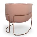 Ver imagem 5 de Poltrona Decorativa em Algodão Rosa Pés de Metal Cobre Miram - Larbelle