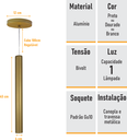 Ver imagem 3 de Pendente Tubo Palito 45cm - Ouro